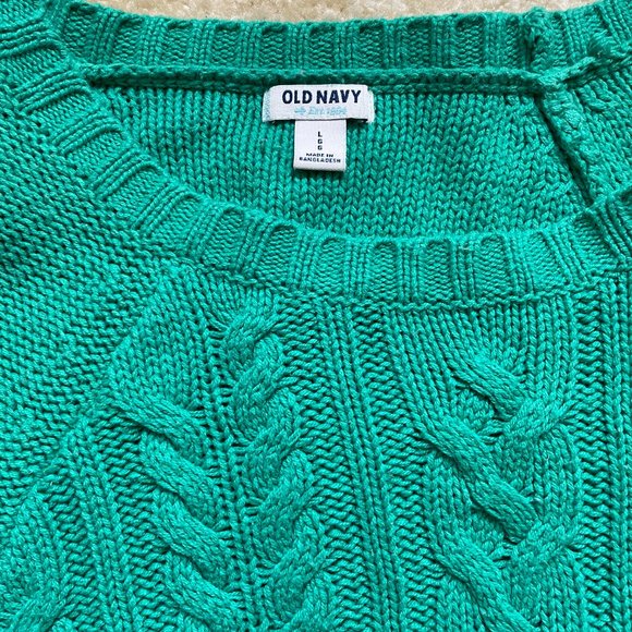 Teal Cable Knit Sweater - Picture 3 of 3
